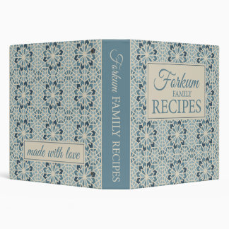 Blue Moroccan Print 1.5" Recipe Binder