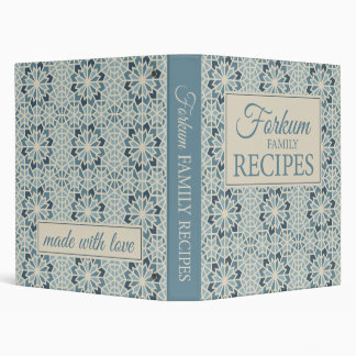 Blue Moroccan Print 1" Recipe Binder