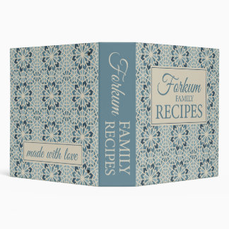 Blue Moroccan Print 2" Recipe Binder