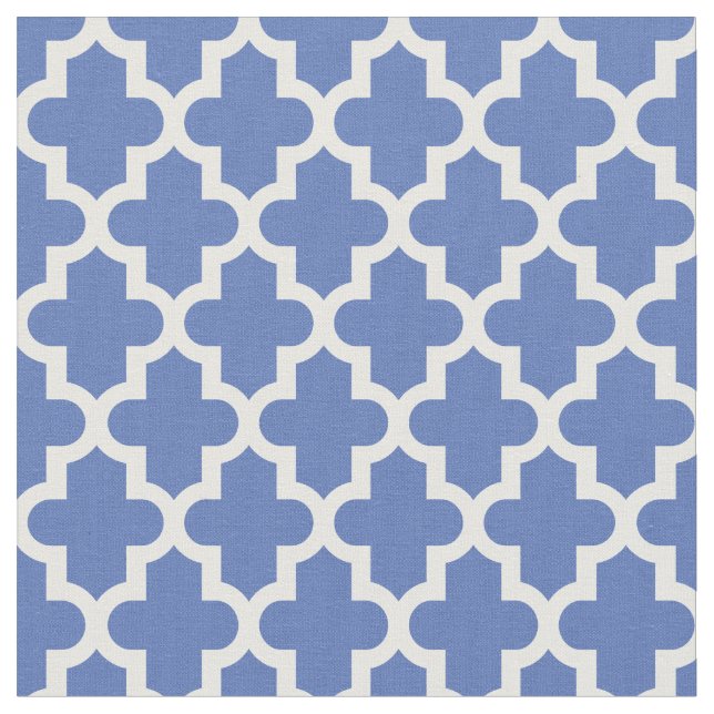 Blue Moroccan Print Fabric (Close Up)