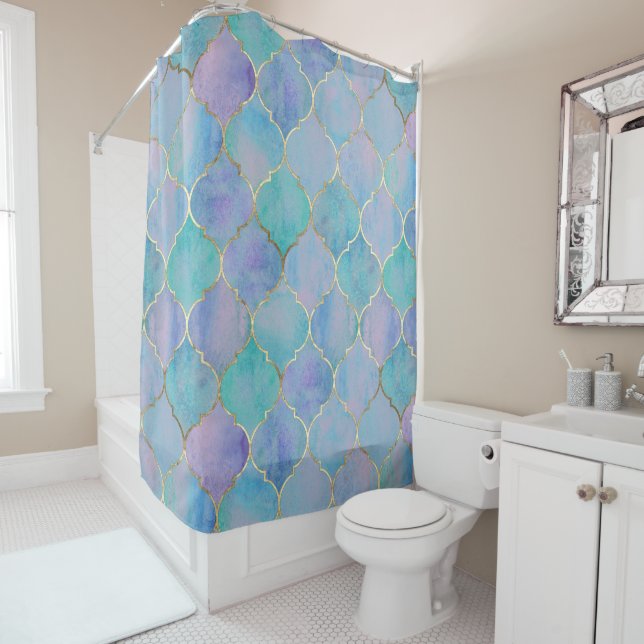Blue Moroccan  Shower Curtain (In Situ)