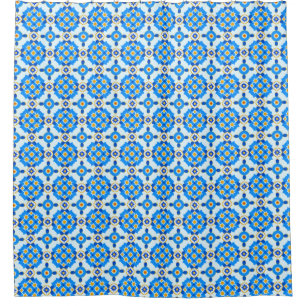Blue Moroccan Tile Pattern Boho