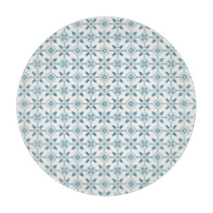 Blue Moroccan Tile Pattern  Cutting Board