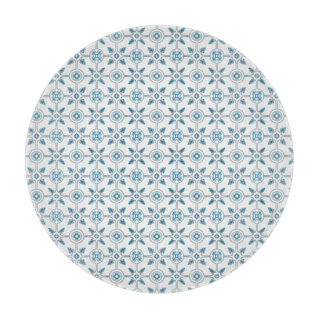 Blue Moroccan Tile Pattern  Cutting Board (Front)