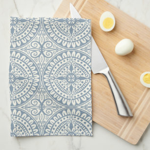 Blue Moroccan Tile Pattern Kitchen Towel