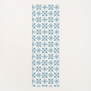 Blue Moroccan Tile Pattern Yoga Mat