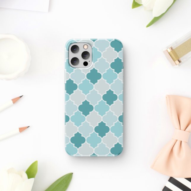 Blue Moroccan Trellis, Latticework, Quatrefoil (Creator Uploaded)