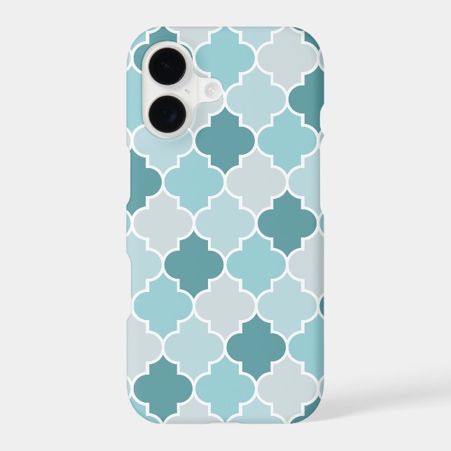 Blue Moroccan Trellis, Latticework, Quatrefoil (Back)