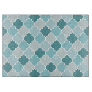 Blue Moroccan Trellis, Latticework, Quatrefoil Cutting Board