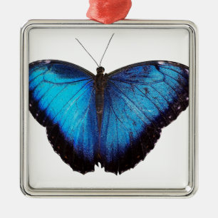 Blue Morpho Butterflie Metal Ornament