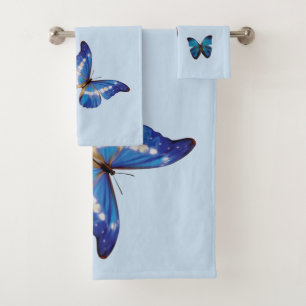 Blue Morpho Butterflies Bath Towel Set