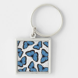 Blue morpho butterflies keychain