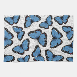 Blue morpho butterflies kitchen towel