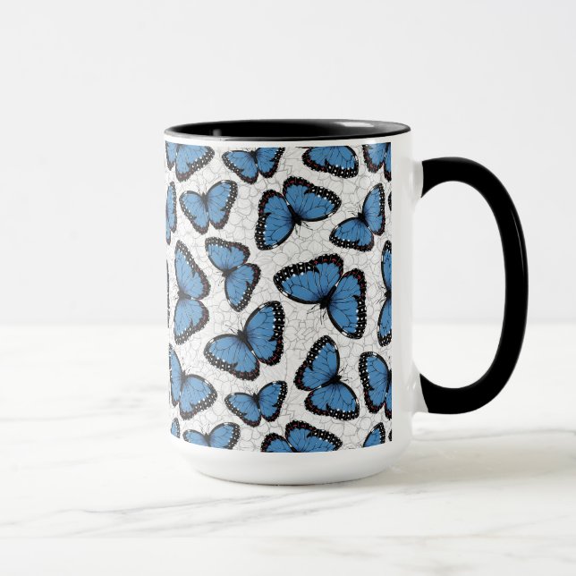 Blue morpho butterflies mug (Right)