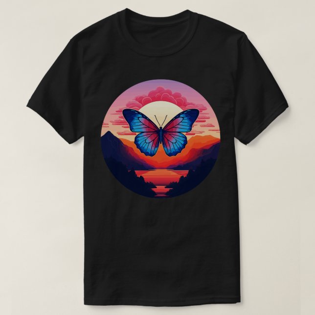 Blue Morpho Butterfly 8 T-Shirt (Design Front)