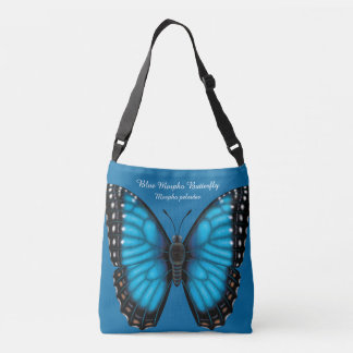 Blue Morpho Butterfly Dorsal and Ventral Crossbody Bag