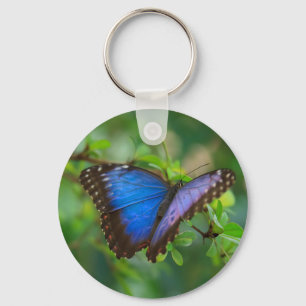 Blue Morpho Butterfly Keychain