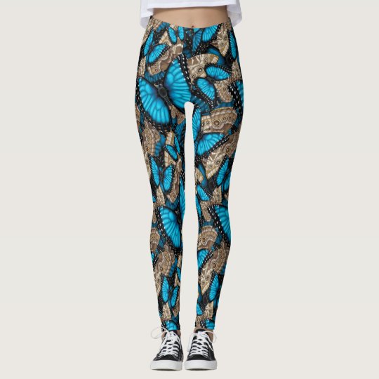 Blue Morpho Butterfly Madness Leggings