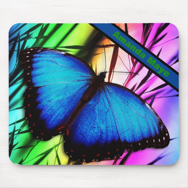 Blue Morpho Butterfly Mouse Pad (Front)