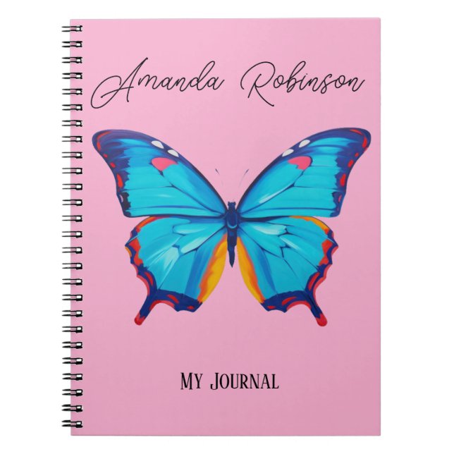 Blue morpho butterfly painting  (PERSONALIZE) Notebook (Front)