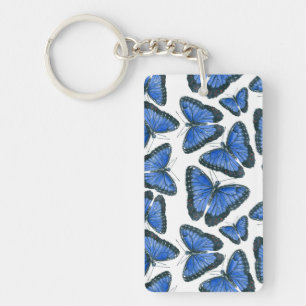 Blue morpho butterfly pattern design keychain