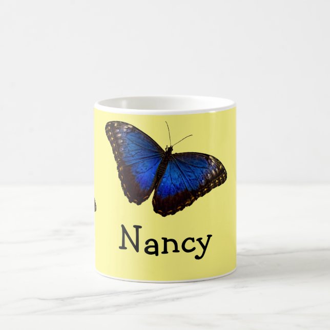 Blue Morpho Butterfly personalized Coffee Mug (Center)