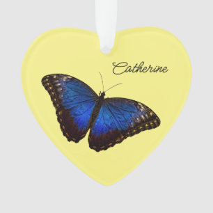 Blue Morpho Butterfly personalized holiday Ornament