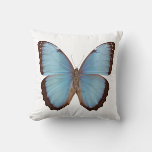 Blue Morpho Butterfly Throw Pillow