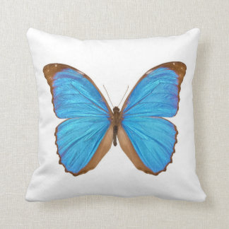 Blue Morpho Butterfly Throw Pillow