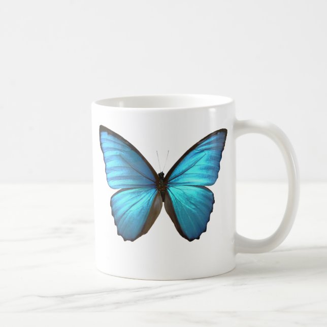 Blue Morpho Butterfly Wings Mug (Right)