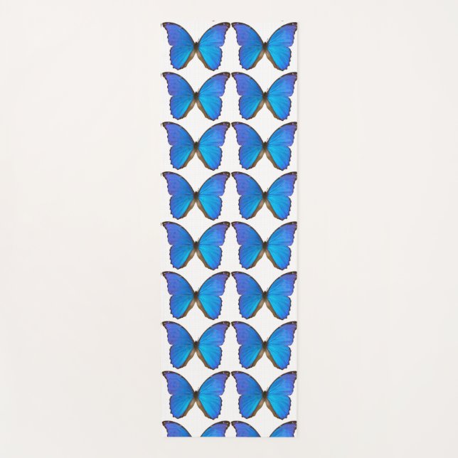 Blue Morpho butterfly yoga mat (Front)