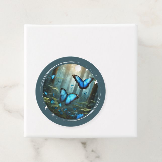 Blue Morpho Favour Tags (In Situ)