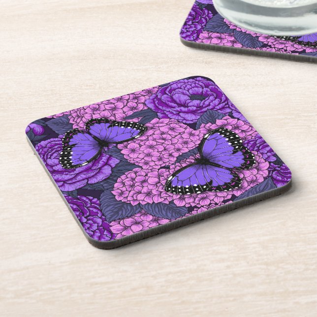 Blue morpho garden 2 coaster (Left Side)
