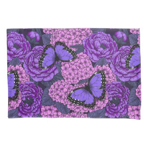 Blue morpho garden 2 pillowcase