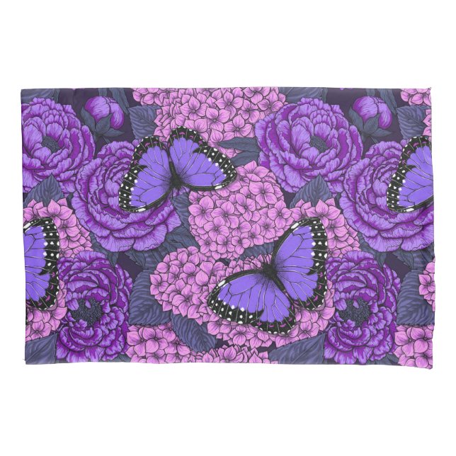 Blue morpho garden 2 pillowcase (Front)