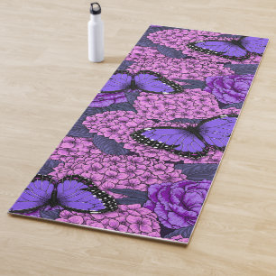 Blue morpho garden 2 yoga mat