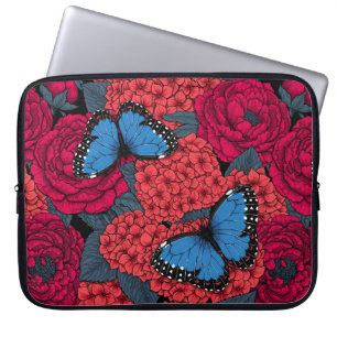 Blue morpho garden laptop sleeve