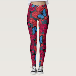 Blue morpho garden leggings