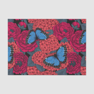 Blue morpho garden tissue paper