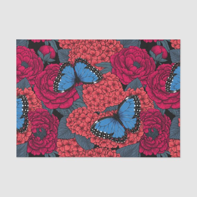 Blue morpho garden tissue paper (Front)