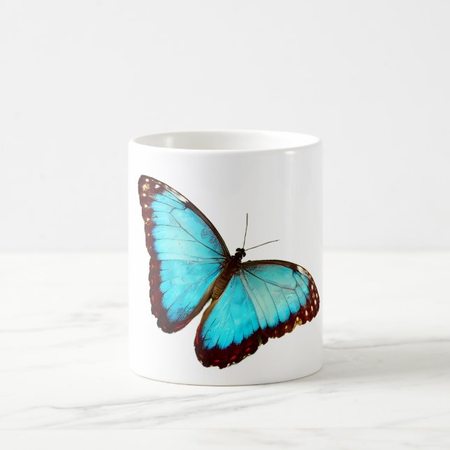 Blue Morpho Rainforest Butterfly Coffee Mug (Center)