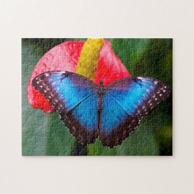 Blue Morphofalter Butterfly. Jigsaw Puzzle (Horizontal)
