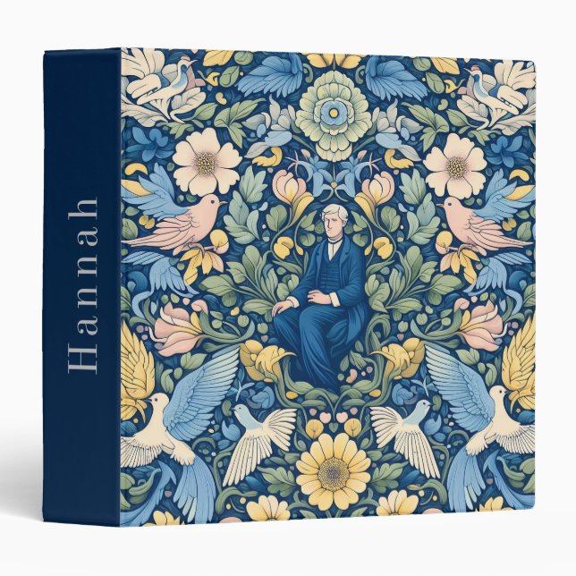 Blue morris floral  binder (Front/Spine)