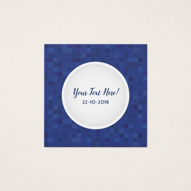 Blue mosaic card with text space. (Front)