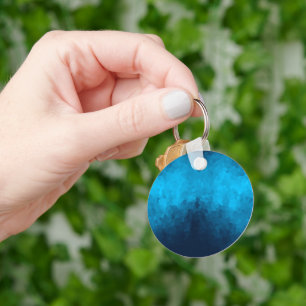Blue Mosaic Geometric Pattern Keychain