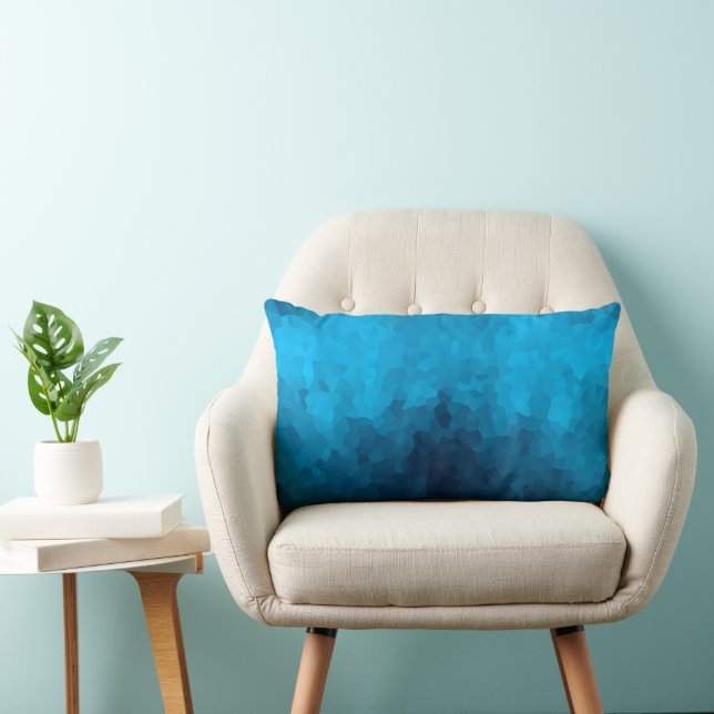 Blue Mosaic Geometric Pattern Lumbar Pillow (Chair)