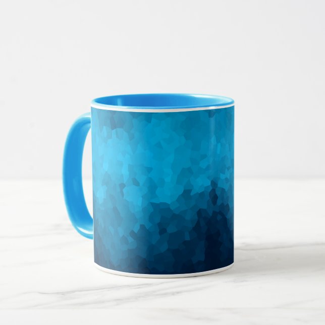 Blue Mosaic Geometric Pattern Mug (Front Left)