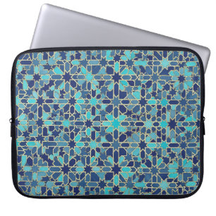blue mosaic laptop sleeve