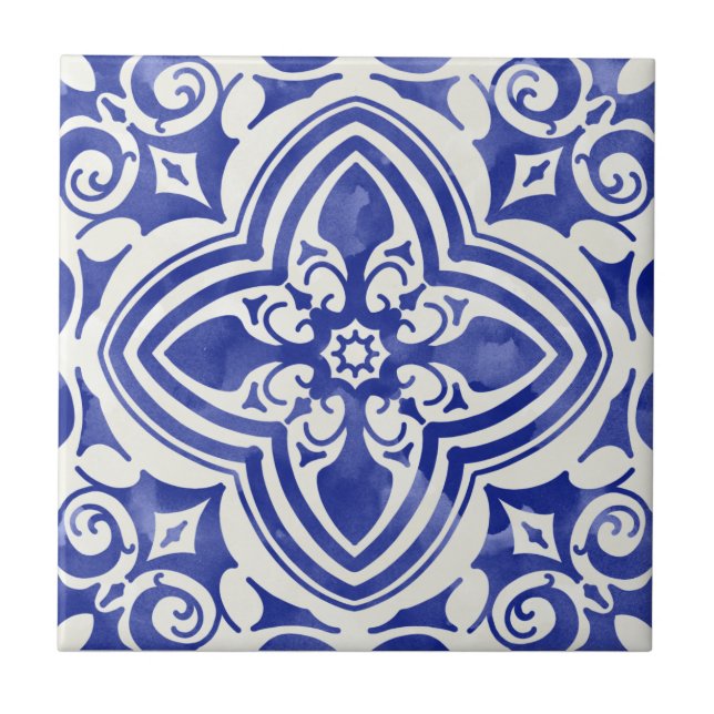 Blue Mosaic Pattern ceramic tile (Front)