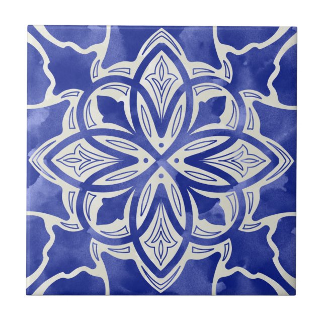 Blue Mosaic Pattern ceramic tile (Front)
